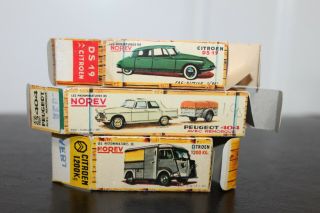 Norev Micro 1/86 Micro miniatures X 3 toys Peugeot,  Citroen,  & BOXES 2
