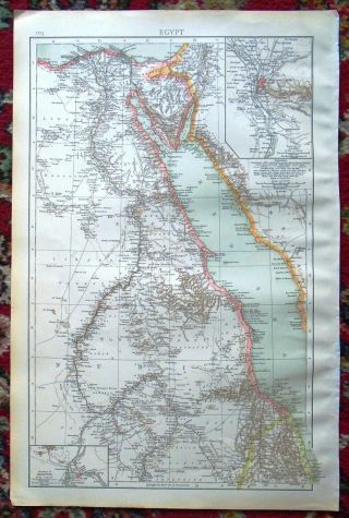Antique Map Plan Egypt Egyptian 1895 (medium) 120,  Years Old
