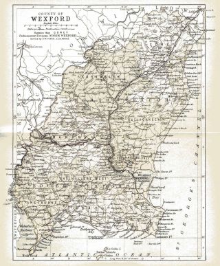 An Enlarged 1897 Map Of County Wexford,  Ireland.