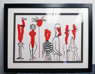 Calder Authentic 1966 Large Color Lithograph " Circus Family " Gallery Framed