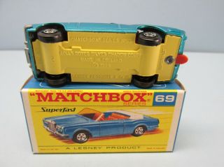 Matchbox Superfast 69a Rolls Royce Blue / Rare Dark Yellow Base