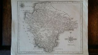 Two Antique 18th C Maps Devonshire 1724 Herman Moll & 1787 John Cary - Devon