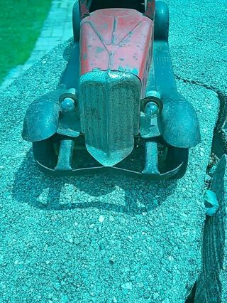Antique HOGE FIRE CHIEF CAR ELECTRIC LIGHTS WIND - UP PRESS STEEL GIRARD MARX.  1. 2
