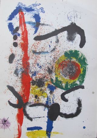 Joan Miro La Cascada Facsimile Signed Limited Edition Lithograph Art