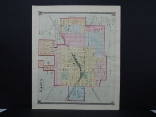 Illinois,  Henry County Map,  1874 City Of Galva L16 26