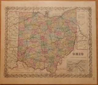 1856 Map Ohio Colton 