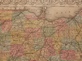 1856 Map OHIO Colton ' s Atlas 2