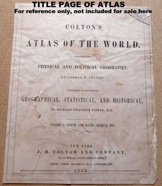 1856 Map OHIO Colton ' s Atlas 5