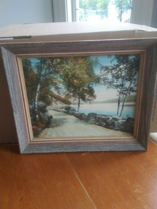 Newfound Lake Vintage Charles Sawyer Print Hand Colored Photo Framed