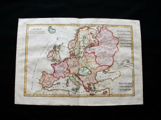 1770 Bonne - Orig.  Map Of Europe,  Europa,  European Empire,  Mediterranean Sea.