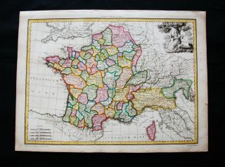 1810 Lapie - Rare Map Of France & North Italy,  Liguria,  Turin,  Milan Corse
