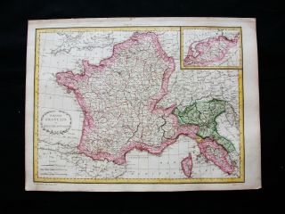 1810 Lapie - Rare Map Of France & North Italy,  Genoa,  Aosta,  Tuscany Venice