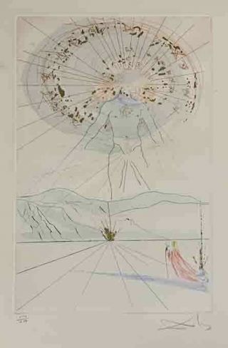 Salvador Dali " Song Of Songs " Etching With Stencil And Gilding S/n