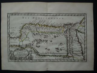 1656 Sanson Atlas Map Egypt - Eastern Libya - Desert De Barca Africa - Afrique