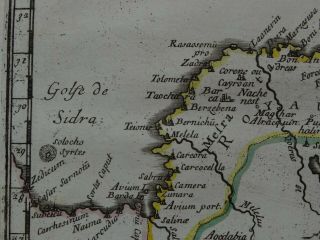 1656 SANSON Atlas map EGYPT - Eastern Libya - Desert de Barca Africa - Afrique 3
