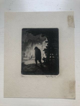 Eugene Higgins (am. ,  1874 - 1958) " Out Of The Shadows " Etching Signed And Numbered