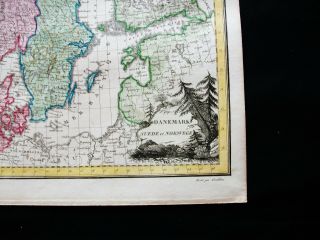 1810 LAPIE - rare map of SCANDINAVIA,  NORWAY,  OSLO,  SWEDEN,  DENMARK,  ICELAND. 3