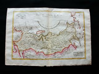 1770 Bonne - Orig.  Map Of Asia North,  Siberia,  Russia,  Ural Mountains,  Kazakhstan