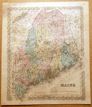 1856 Map Maine Colton 