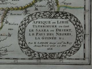 1656 SANSON Atlas map WESTERN AFRICA - Guinea Nigeria Gambia Mauritania Niger 2