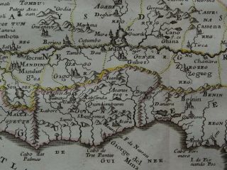 1656 SANSON Atlas map WESTERN AFRICA - Guinea Nigeria Gambia Mauritania Niger 5