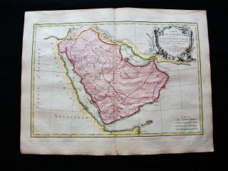 1778 ZANNONI - rare map: ASIA MINOR,  SAUDI ARABIA,  OMAN,  QATAR,  YEMEN MIDDLE EAST 5