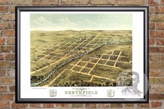 Vintage Northfield,  Mn Map 1869 - Historic Minnesota Art - Victorian Industrial