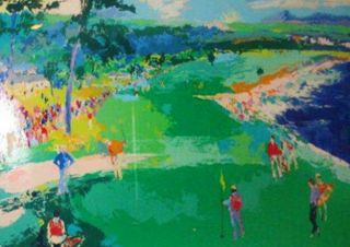 18th At Pebble Beach 1984 By Leroy Neiman