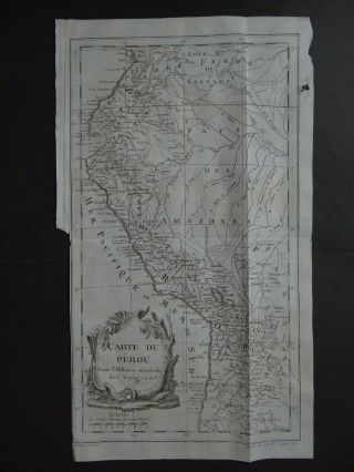 1757 Bellin Atlas Map Peru - Carte Du Perou - South America