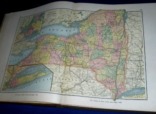 Watson ' s Atlas of the World 1886 tipped - in color US State & Country Maps, 5