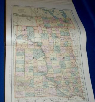 Watson ' s Atlas of the World 1886 tipped - in color US State & Country Maps, 6