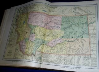 Watson ' s Atlas of the World 1886 tipped - in color US State & Country Maps, 8