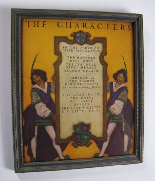 Orig 1925 Knave Of Hearts The Characters Period Deco Frame By Maxfield Parrish