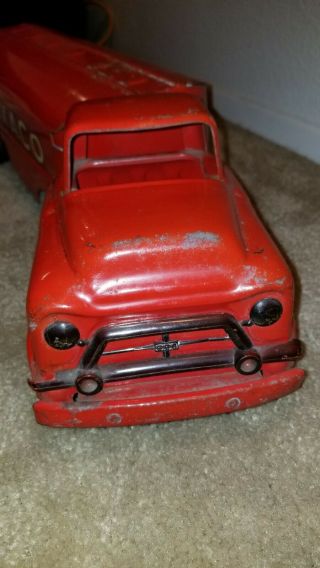 1950 ' s Buddy L TEXACO GMC 550 Tanker Truck Pressed Steel Toy USA 3