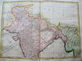 1778 ZANNONI - rare map: ASIA,  NORTHERN INDIAN EMPIRE,  INDIA,  CALCUTTA,  SRI LANKA 2