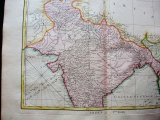 1778 ZANNONI - rare map: ASIA,  NORTHERN INDIAN EMPIRE,  INDIA,  CALCUTTA,  SRI LANKA 3