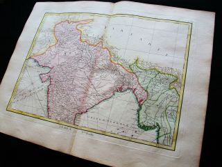1778 ZANNONI - rare map: ASIA,  NORTHERN INDIAN EMPIRE,  INDIA,  CALCUTTA,  SRI LANKA 4