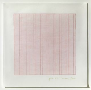 Agnes Martin Praise From The Rubber Stamp Portfolio 1976,  Published 1977
