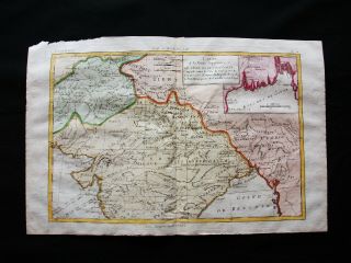 1770 Bonne - Orig.  Map Of India North,  Asia,  Bay Of Bengala,  Bangladesh,  Myanmar