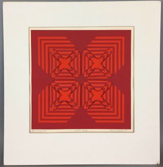 Anne Youkeles 1971 Perspective 3d Op Art Serigraph Signed Artist Proof