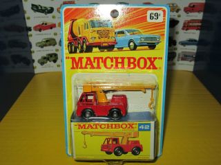 Matchbox Lesney 42 Iron Fairy Crane Truck Blister Pack Rare Find