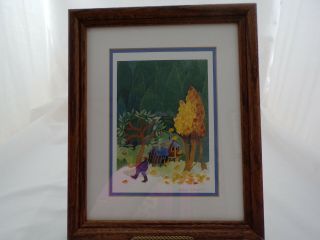 Rie Munoz " Fall Colors " Hand - Signed Art Card Framed And Matted Rare Print