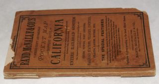 ANTIQUE RAND MCNALLY POCKET MAP SHIPPERS GUIDE OF CALIFORNIA 1897 RAILROAD CA 2