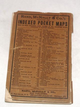 ANTIQUE RAND MCNALLY POCKET MAP SHIPPERS GUIDE OF CALIFORNIA 1897 RAILROAD CA 3