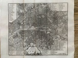 1800 Paris France City Plan Antique Map By John Stockdale 219 Years Old