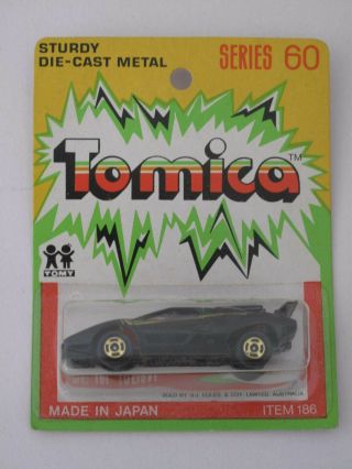 Tomica Series 60 Lamborghini Countach Lp500s G.  J.  Coles Australia 1/61 Carded