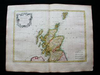 1778 Zannoni - Rare Map Of United Kingdom,  Scotland,  Glasgow,  Edinburgh,  Dundee