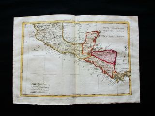 1770 Bonne - Orig.  Map Of Central America,  Mexico,  Panama,  Yucatan,  Costa Rica