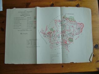 Rare - Hertfordshire Antique Ordnance Survey Map 1888.  Robert Owen Jones