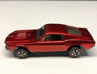 Hot Wheels Redline 1968 Custom Mustang Red/orange With Tan Interior